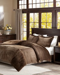 Parker Plush Down Alternative Comforter Set Brown King by   