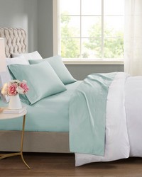 600 Thread Count Cooling Cotton Blend 4 PC Sheet Set Seafoam King by   