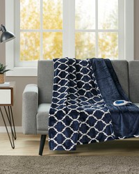 Heated Ogee Throw Indigo Heated Ogee Throw Indigo by