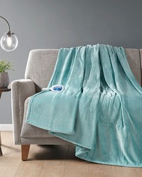 Heated Plush Throw Aqua Heated Plush Throw Aqua by