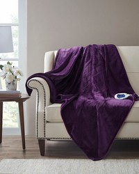 Heated Microlight to Berber Throw Purple Heated Microlight to Berber Throw Purple by