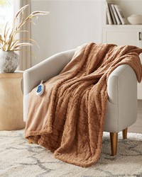 Zuri Brown Texture Oversized Faux Fur Heated Throw Zuri Brown Texture Oversized Faux Fur Heated Throw by