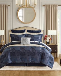 Gabrielle Navy Comforter Set King by   