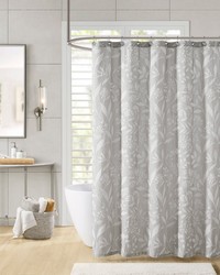 Winslow Taupe Floral Shower Curtain by   