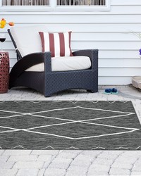 Darya Grey White Moroccan Indoor/Outdoor Rug by   