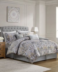 Hallie Grey 6 Piece Cotton Comforter Set King by   