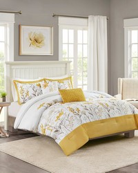 Meadow Yellow 5 Piece Cotton Comforter Set King by   