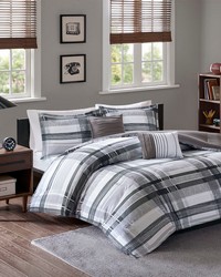 Rudy Black Plaid Comforter Set Twin by   