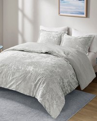 Mira Silver Crushed Velvet Sherpa Reversible Comforter Set Twin by   