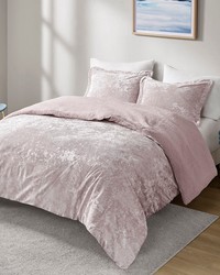 Mira Lavender Crushed Velvet Sherpa Reversible Comforter Set Twin by   