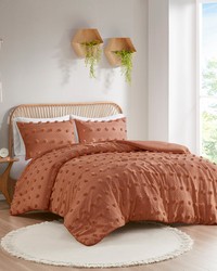 Lucy Rust Clip Jacquard Comforter Set Twin by   
