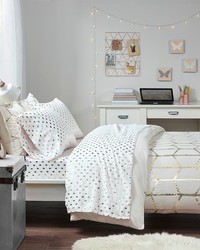 Metallic Dot White/Gold Twin by   