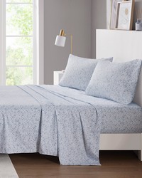 Printed Microfiber Blue Chevron Twin by   