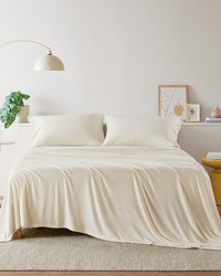 Cotton Blend Jersey Knit Cream Queen by   