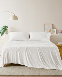 Cotton Blend Jersey Knit White Twin by   