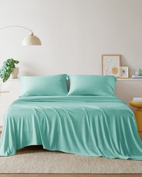 Cotton Blend Jersey Knit Aqua Full by   