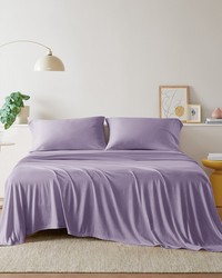 Cotton Blend Jersey Knit Purple Twin by   