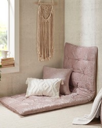 Edelia Poly Chenille Lounge Floor Pillow Cushion Blush by   