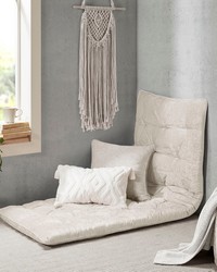 Edelia Poly Chenille Lounge Floor Pillow Cushion Ivory by   