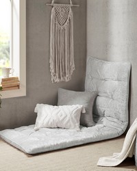 Edelia Poly Chenille Lounge Floor Pillow Cushion Grey by   