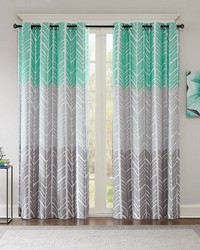 Adel Aqua Printed Total Blackout Curtain Panel by   