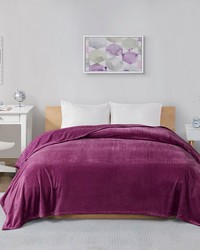 Microlight Plush Purple Oversized Blanket by   