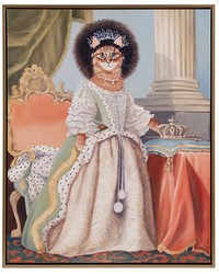 Pet Portrait Kitty Queen Charlotte Kitty Queen Charlotte Framed Canvas Wall Art by   