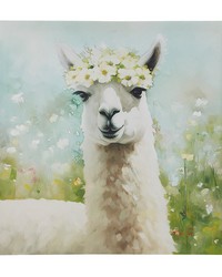 Sunshine Animals Llama/Green Multi Llama Canvas Wall Art by   