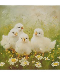 Sunshine Animals Chicks/Green Multi Chicks Canvas Wall Art by   