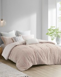 Kara Blush 3 Piece Cotton Jacquard Comforter Set King by   