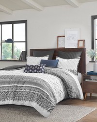 Mila Gray 3 Piece Cotton Comforter Set with Chenille Tufting King by   