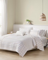 Salar Natural 3 Piece Printed Cotton Quilt Set with Trims King by   