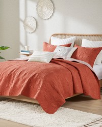 Kandula Coral 3 Piece Reversible Cotton Quilt Set King by   
