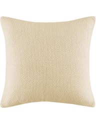Bree Knit Ivory Square Pillow Cover by   