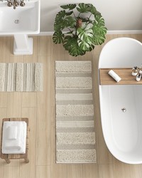 Asher Natural Woven Texture Stripe Bath Rug by  Swavelle-Millcreek 