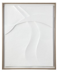 Paths Collide Framed Carved Resin Dimensional Wall Decor OffWhite by   
