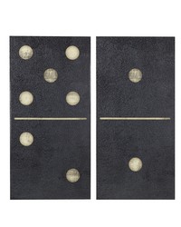 Two Black Dominos Black 2-piece Canvas Wall Art Set by   