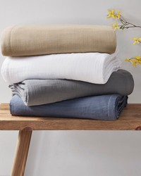 Gauze Blue 100% Cotton Lightweight Blanket by   