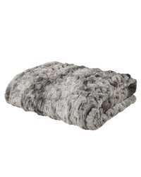 Ruched Faux Fur Gray Faux Fur Throw by   