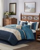 Olliix Serene Embroidered 7 Piece Comforter Set Navy