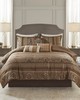 Olliix Bellagio 7 Piece Jacquard Comforter Set Brown/Gold