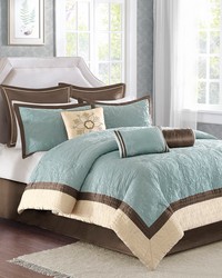 Juliana Blue 9 Piece Charmeuse Comforter Set King by   