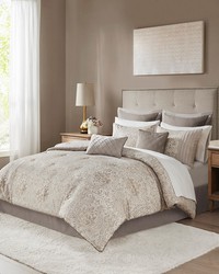 Emilia Khaki 12 Piece Jacquard Comforter Set with Bed Sheets King by   