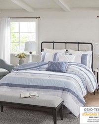 Allegany Blue 5 Piece Jacquard Comforter Set King by   