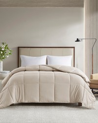 Winfield Tan 300 Thread Count Cotton Shell Luxury Down Alternative Comforter Queen by   