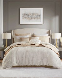 Royce Ivory 10 Piece Luxury Jacquard Comforter Set King by   