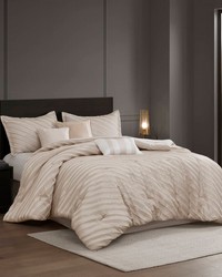 Riva Beige 7 Piece Comforter Set King by   