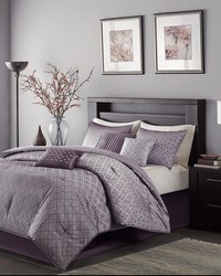 Biloxi 7 Piece Comforter Set Purple Queen by  Futura Vinyls 