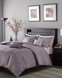 Biloxi 6 Piece Jaquard Duvet Cover Set Purple King by  Futura Vinyls 