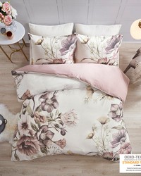 Cassandra Blush 3 Piece Cotton Printed Duvet Cover Set King by   